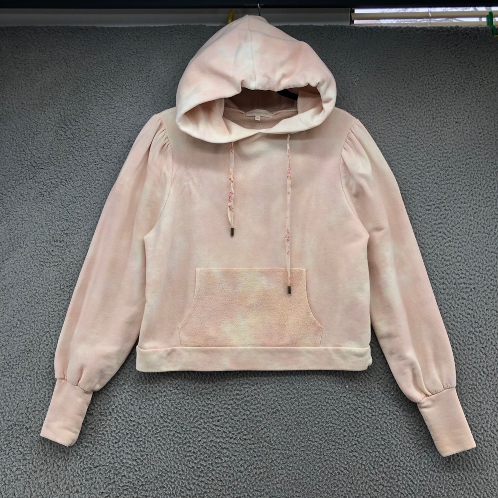 Love‎ Shack Fancy Hoodie Sweatshirt Womens Medium Crop Pink Tie Dye Pullover
